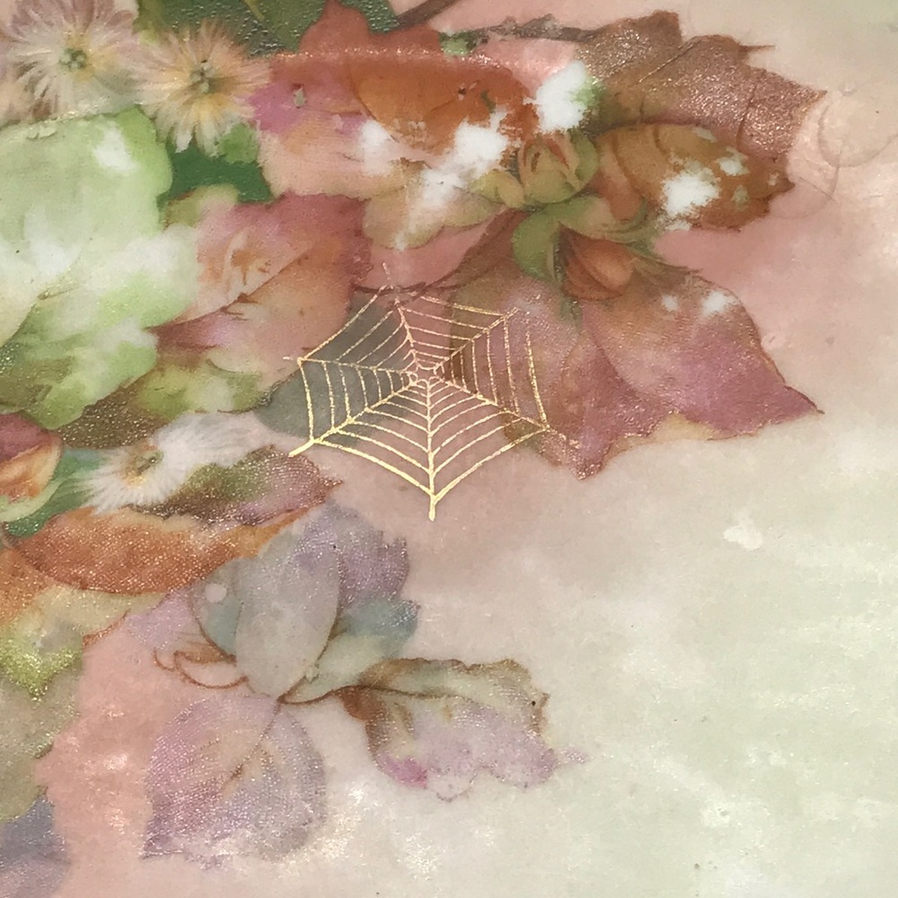 Vintage Royal Rudoltadt Plate Unique Gold Harvest Cobwebs - Picture 4 of 5